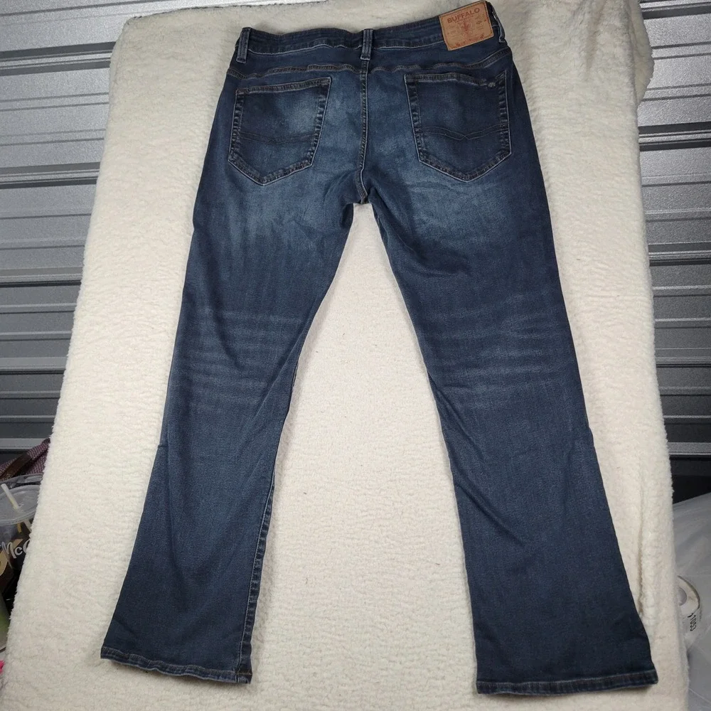 Buffalo David Bitton Jeans Mens 38x32 Blue King Slim Bootcut Dark Wash Stretch
